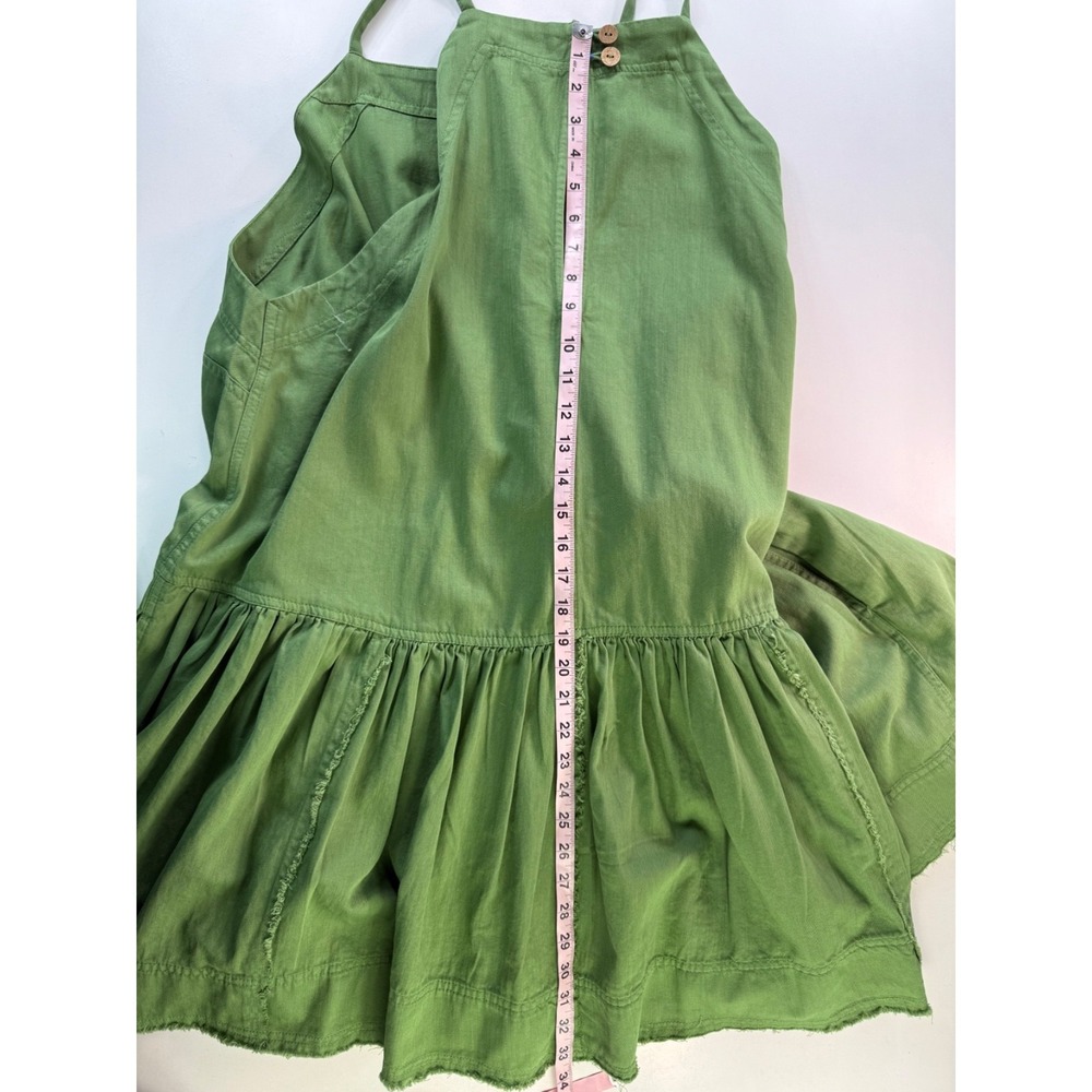 Anthropologie Pilcro Kyla Flounce Dress Olive Green Fray Hem Womens Size 2X Plus - Picture 8 of 11